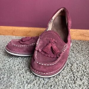 Ariat Women's Suede Tassel Loafers - Burgundy